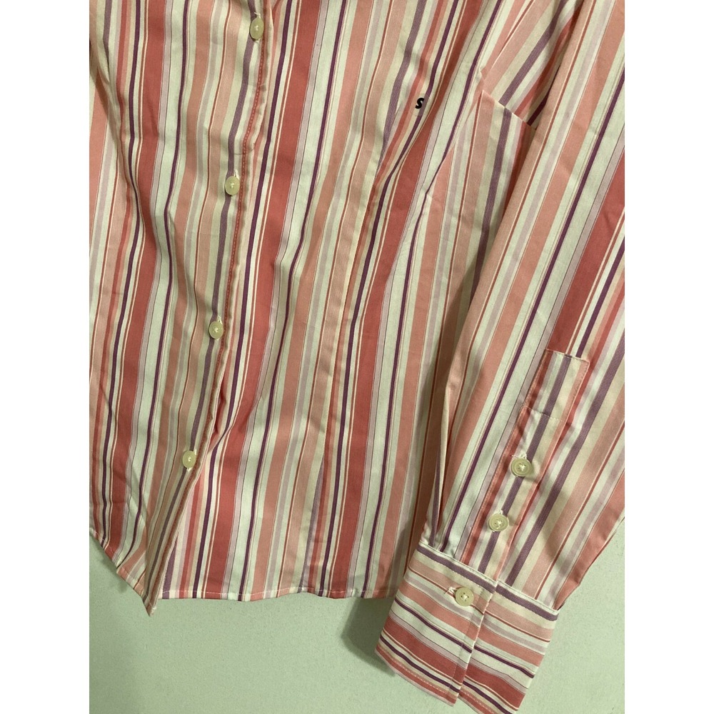 GH Bass & Co. Women's Shirt Small Stripe Button Up Stretch Lipgloss #1054 - Picture 6 of 6